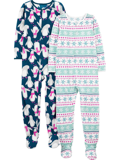 Simple Joys by Carter's Paquete de 2 Pijamas de Forro Polar Resistentes al Fuego Conjunto de Pijama para Niñas