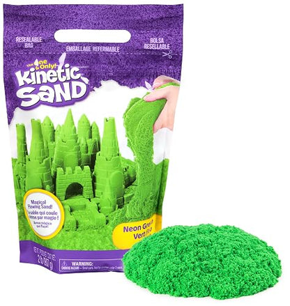 Kinetic Sand, el Juguete sensorial de Arena moldeable para niños, Verde, 907 g, Bolsa con Cierre hermético, a Partir de 3 años