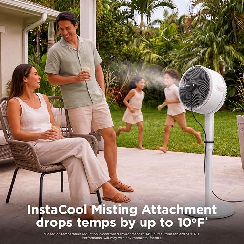 SHARK, Ventilador FlexBreeze, Portátil, Inalámbrico y con Cable, Batería de Hasta 24 h, Transformable, Silencioso, Interior y Exterior, Control Remoto, Accesorio de Nebulización, Color Gris, FA222