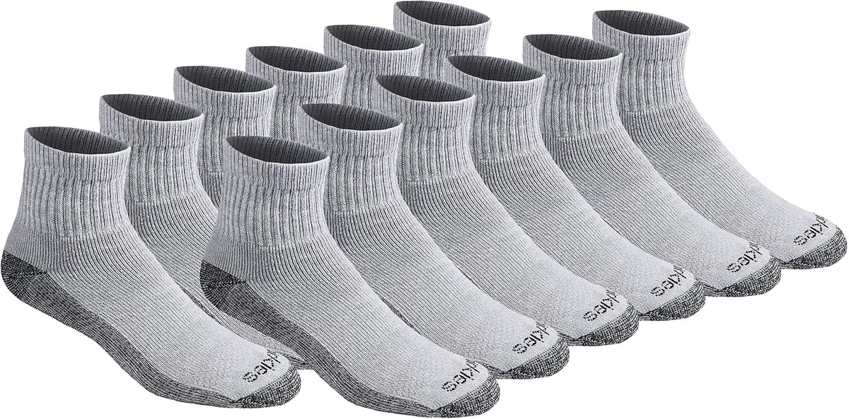 Dickies Calcetines Dri-Tech Control de Humedad para Hombre - M - Gris (12 pares).