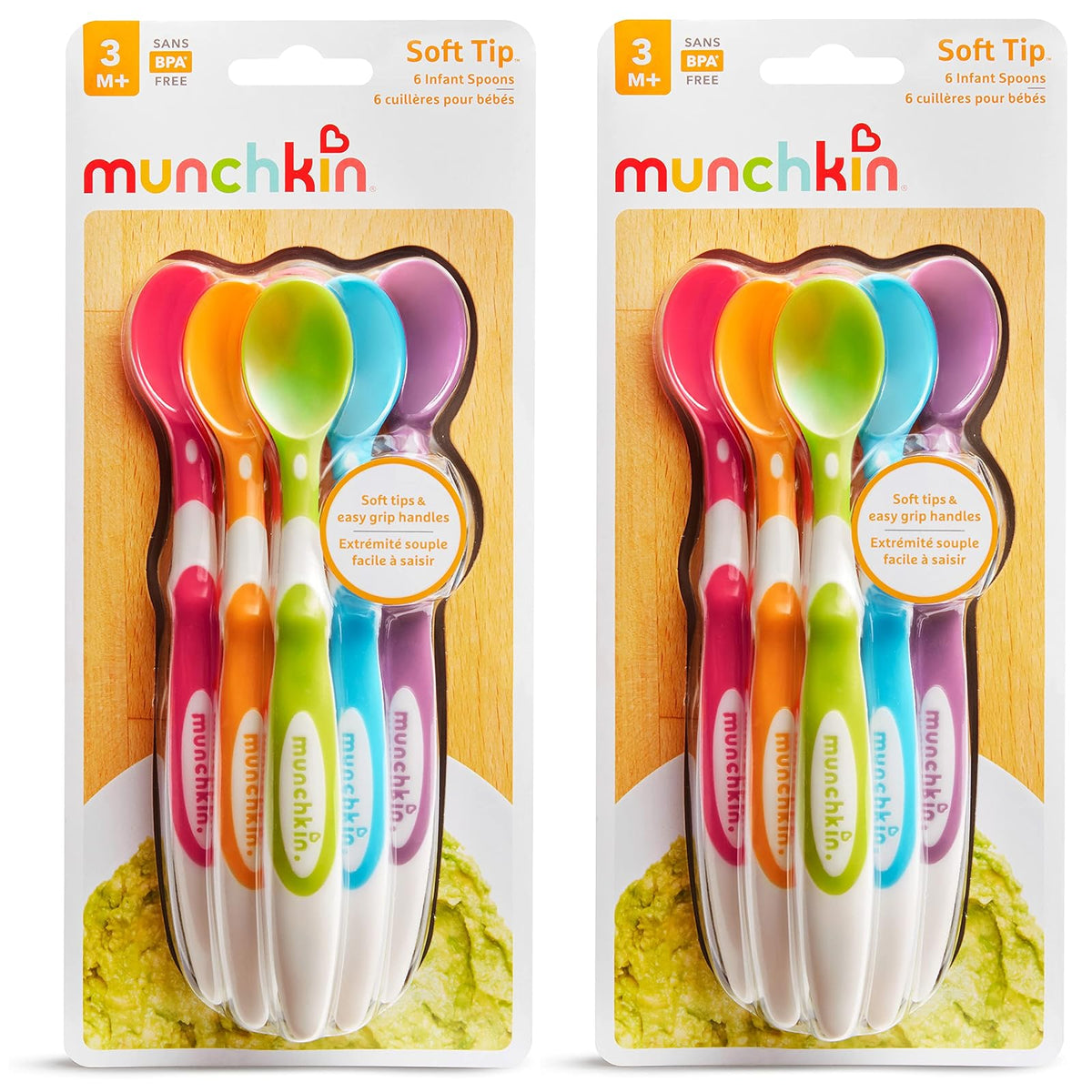 Munchkin - Cucharas para bebés de Punta Suave, Colores Variados, 12 Unidades