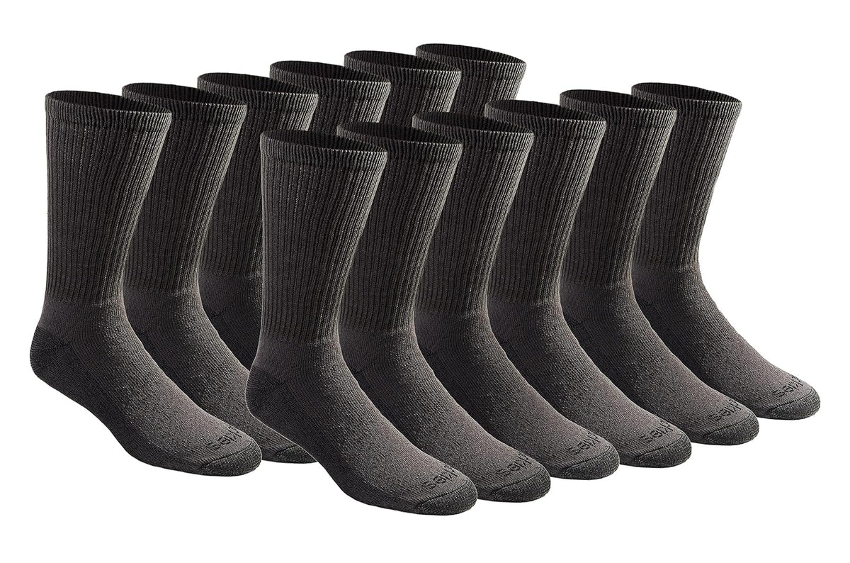 Dickies Calcetines Deportivos para Hombre, Talón y Puntera Reforzados - XL - Carbón (12 Pares)