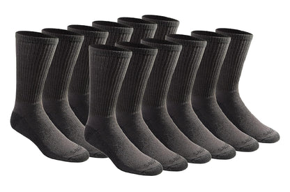Dickies Calcetines Deportivos para Hombre, Talón y Puntera Reforzados - XL - Carbón (12 Pares)