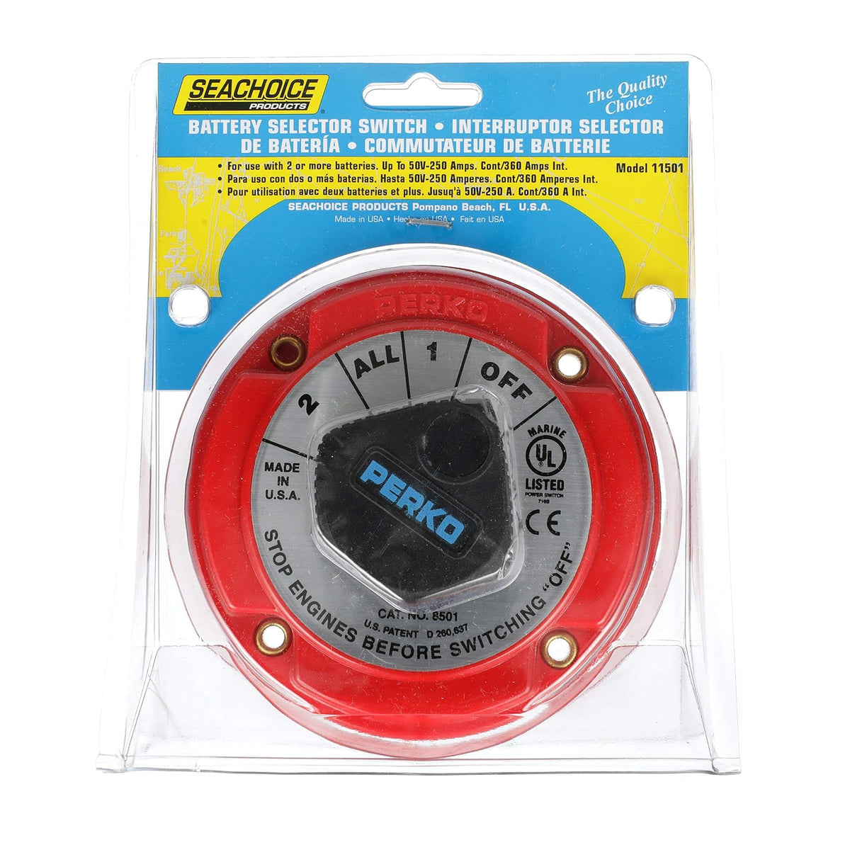 Seachoice Interruptor de selección de batería, desconexión de aislamiento de corte, doble, 12-50 V