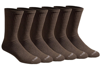 Dickies Calcetines Deportivos para Hombre, Talón y Puntera Reforzados - Shoe Size: 6-12 - Essential Worker marrón (6 pares)