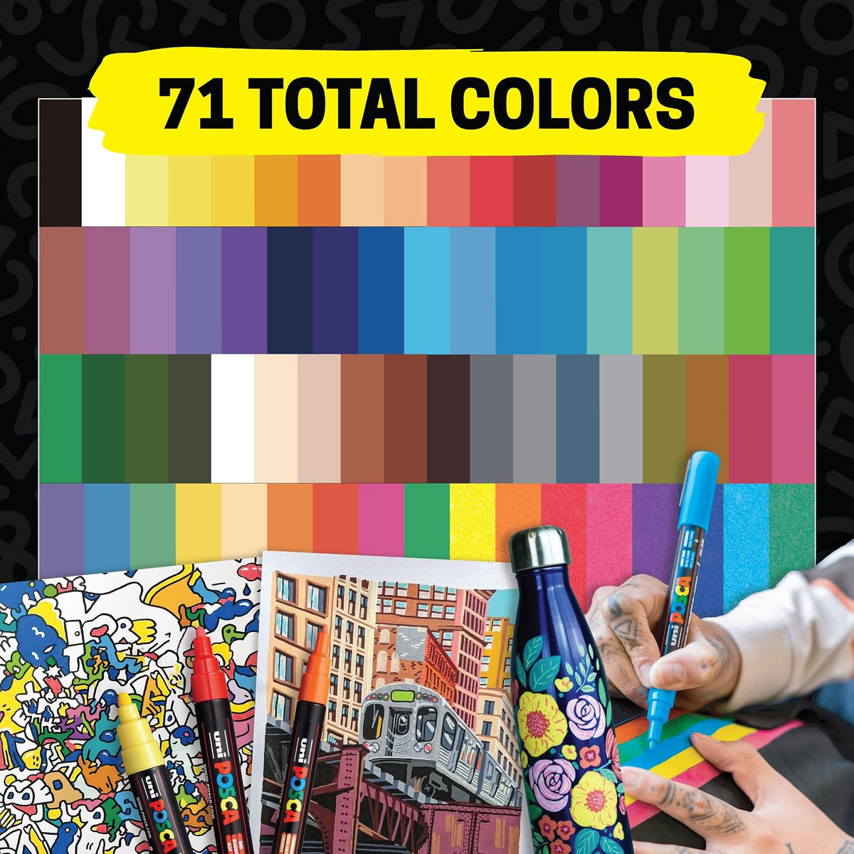 Posca - PC3M8C - Paquete de 8 rotuladores de colores