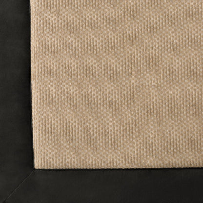 Lavish Home 67-0030-BL Memory Foam Bath Mat Set Faux Linen Fleece, Black, 2 Piece