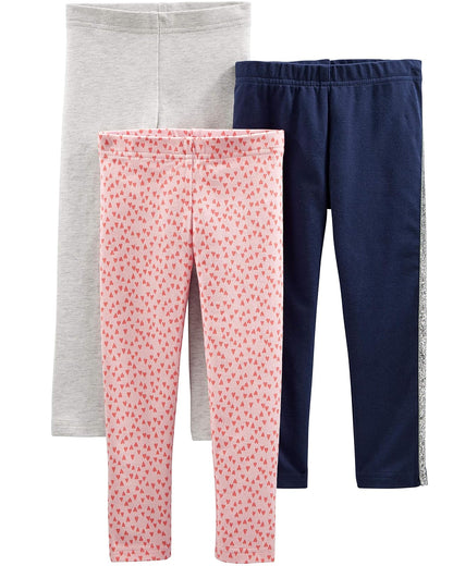 Simple Joys by Carter's Pack de 3 Leggings Leggings para Niñas