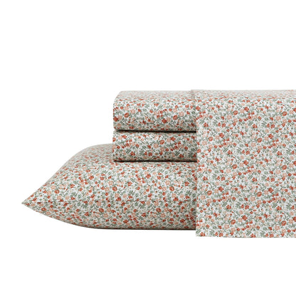 Laura Ashley Ashfield Juego de Sábanas de Percal - Individual - Emogene Burnt Orange