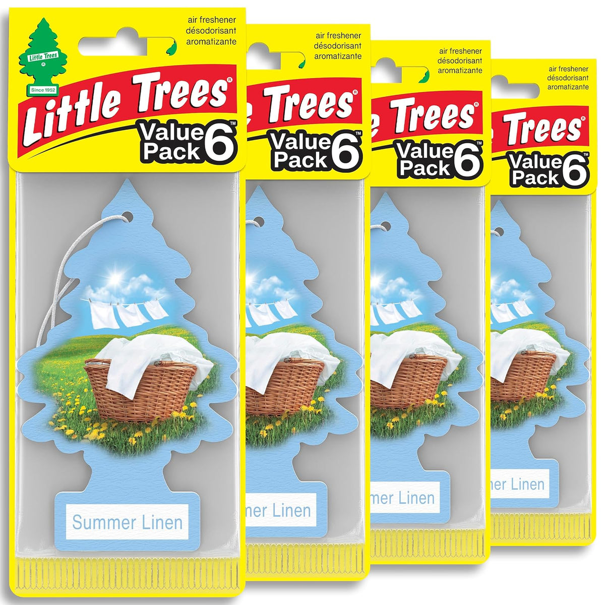 Little Trees Summer Linen Air Freshener, (Pack of 24) - verano (Summer Linen)