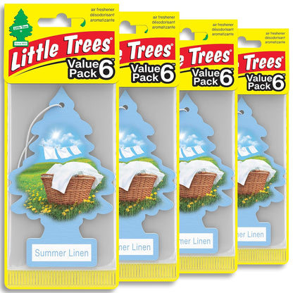 Little Trees Summer Linen Air Freshener, (Pack of 24) - verano (Summer Linen)