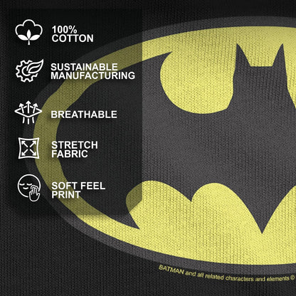 DC Comics Men's Batman Basic Logo T-Shirt, Black