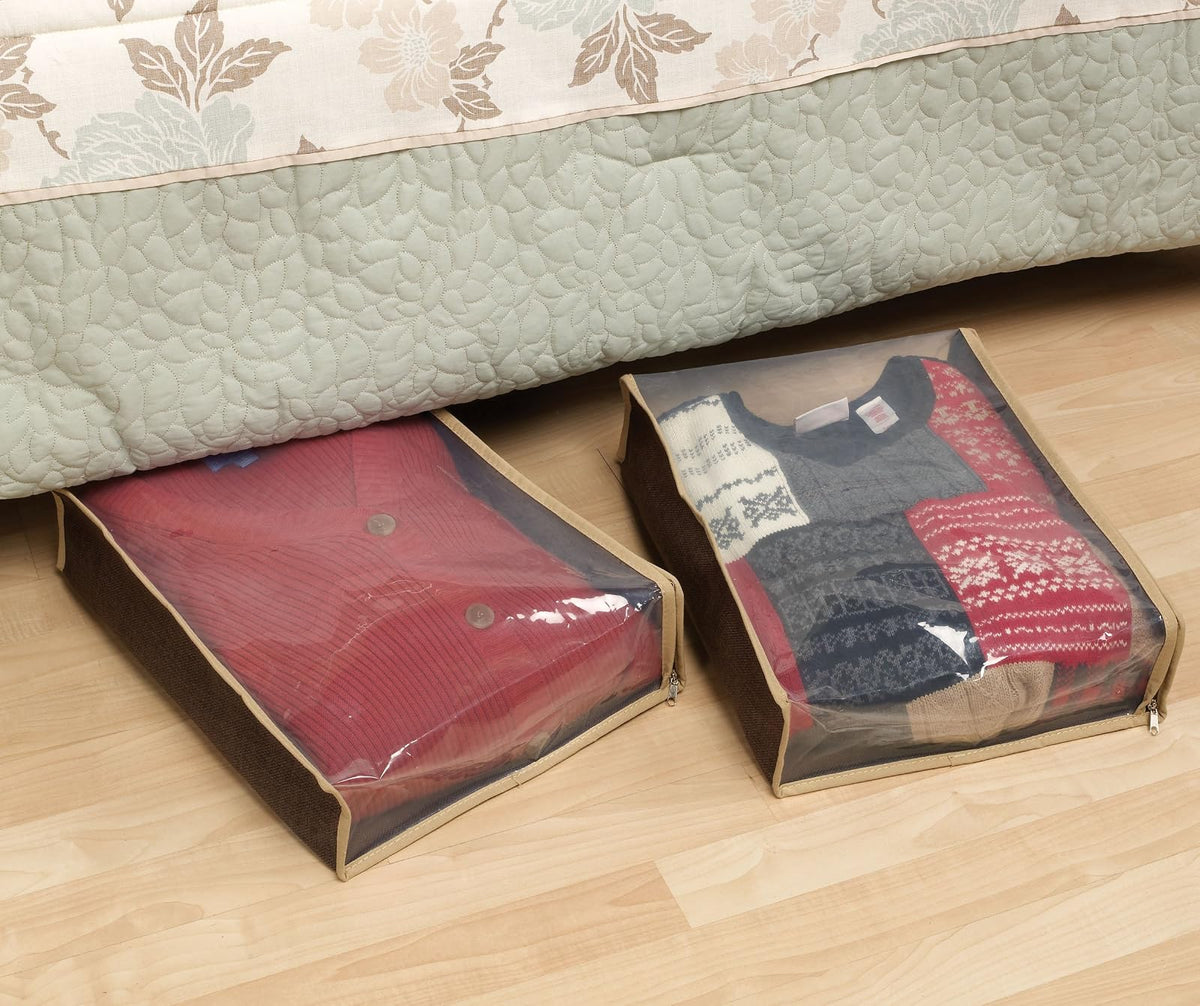 Household Essentials Organizador Colgante para clóset, 6 estantes, Marrón/Transparente, Brown/Clear, Sweater Bags, 1