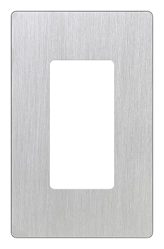Lutron 1-Gang Claro placa de pared, 1 unidad, Acero inoxidable