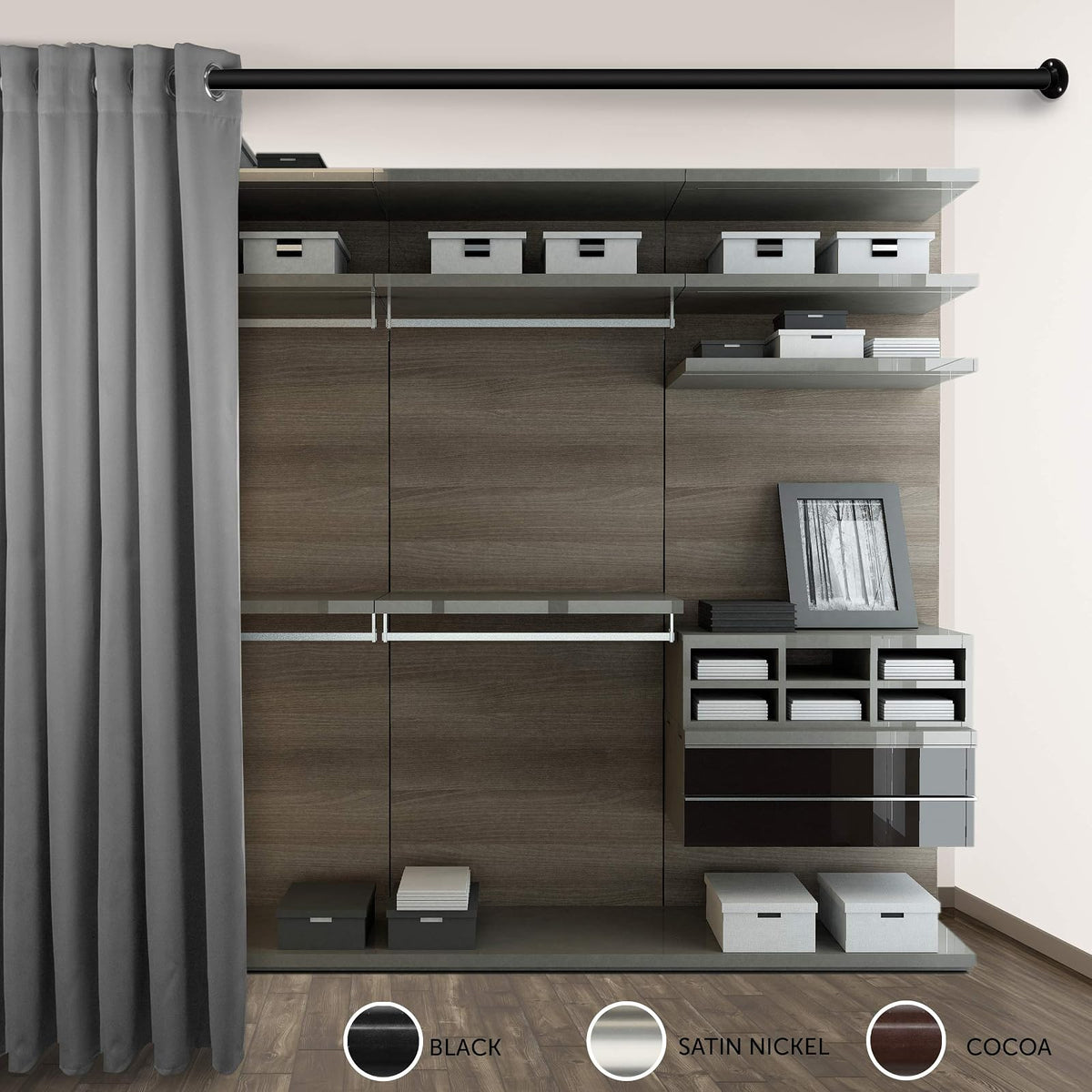 RUDI - Varilla separadora de habitación Ajustable para Pared (3,8 cm)