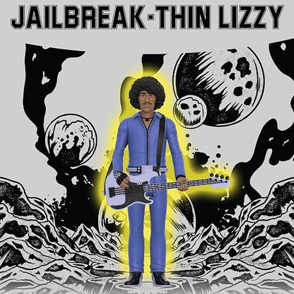 Super7 - Figura de reacción Delgada Lizzy Phil Lynott (Jailbreak) - Figura de acción Delgada Lizzy de 9,53 cm con Accesorio, colección de Rock clásico y Juguetes Retro