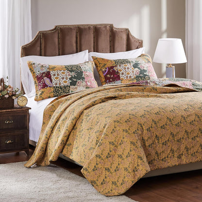 Greenland Home - Juego de edredón de Retazos 100% algodón, Campo/Cabaña, Multicolor, 3-Piece King/Cal King, 1