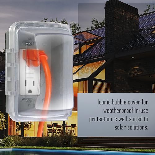 Taymac, Tapa estanca para enchufe a la intemperie, 3.25 Inches, Transparente