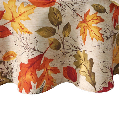 Elrene Home Fashions Mantel Estampado Hojas de Otoño - Mantel (1) - 177.8 x 177.8 cm (Juego de 1)