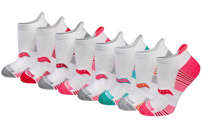 Saucony Calcetines Deportivos Heel Tab para Mujer - M - Color blanco surtido (8 pares).