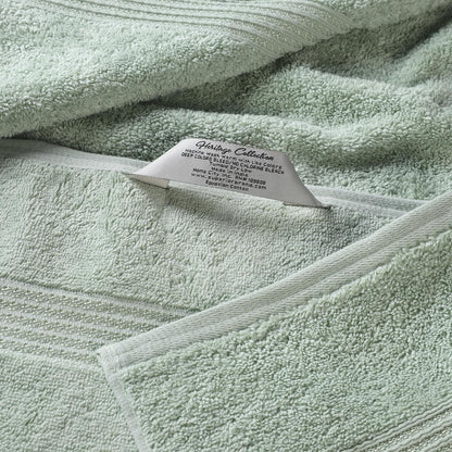 Superior Conjunto de 6 Piezas Toallas (2 toallas baño, 2 mano, para la cara) 100% Algodón Premium Largo Estambre Peinado, Absorbente y Rápido Secado, Sage