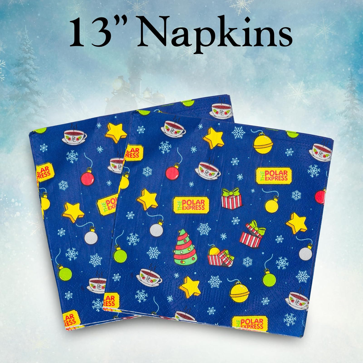 Silver Buffalo The Polar Express All Aboard - Paquete de 32 platos de papel desechables y servilletas para fiestas