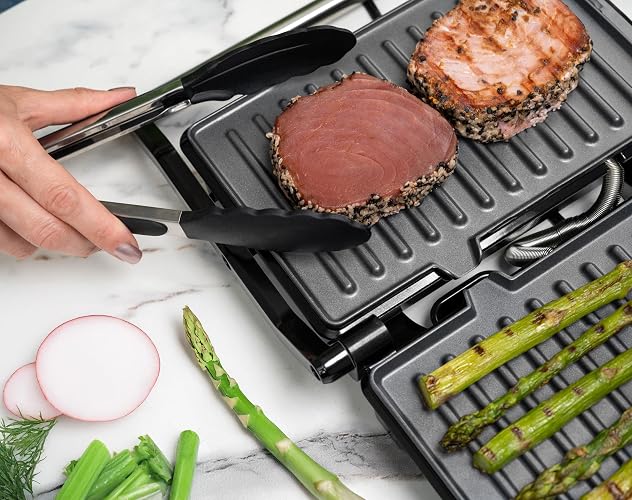 Hukën x MasterChef | Parrilla Eléctrica Multifuncional | Panini GRILL+ 2 Rebanadas | Apertura 180° | Antiadherente de Alto Nivel | Calentamiento Rápido | Temperatura Automática | Acero Inoxidable