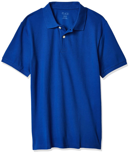 The Children's Place Polo de Piqué Manga Corta para Niño, 100% Algodón - Renovar Blue Single - 3T