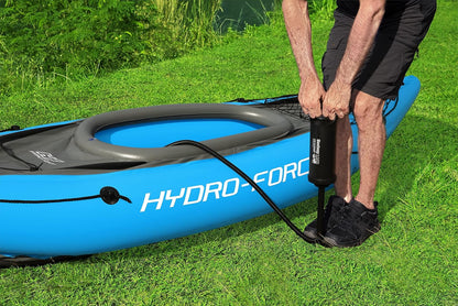 Hydro-Force 9'2" x 34" Ventura Elite X1 Inflatable Kayak Set | Fits 1 Adult | Includes Boat, Aluminum Paddle, Hand Pump, Fins, Seat, Gear Bag, Carry Bag, Repair Patch Kit