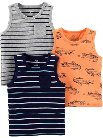 Simple Joys by Carter's 3-Pack Muscle Tank Tops Camiseta sin Mangas para bebés y niños pequeñosbebés niños