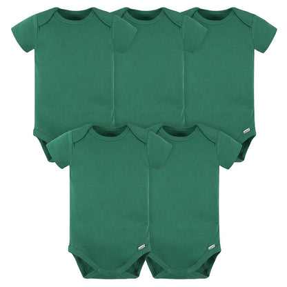 Gerber Mamelucos para Bebé Unisex, Paquete de 5, Algodón 180 g/m² - 18 Meses - Verde Kelly