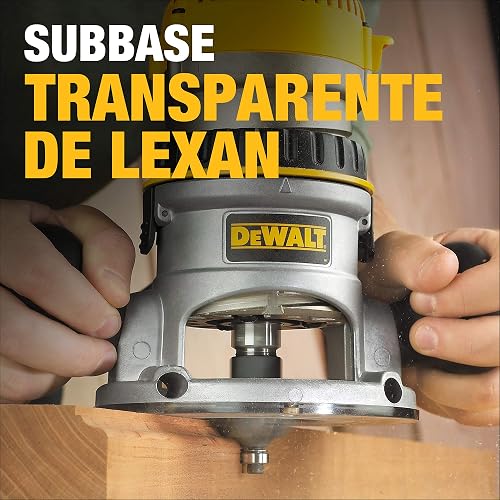 DEWALT Router para Madera 1-3/4" HP, 750W, Base Fija, Metal y Plástico de Alta Resistencia, DW616