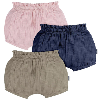 Gerber Paquete de 3 Pantalones Cortos de Burbujas Pantalones Cortos de vestirBebé-Niñas