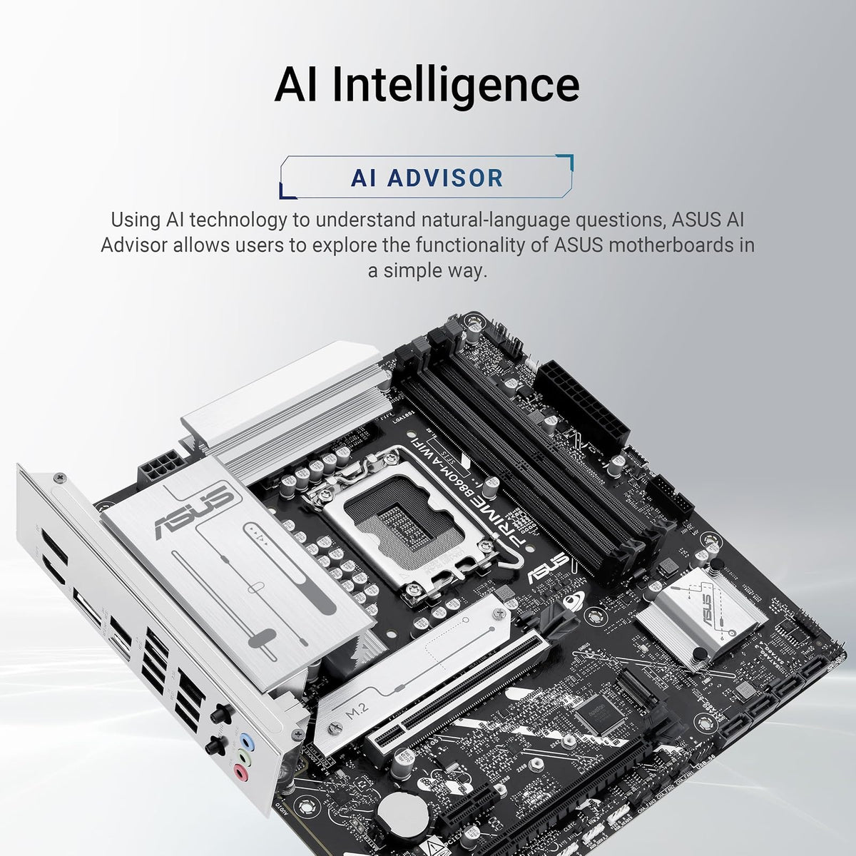 ASUS Prime B860M-A WiFi Mainboard Socket Intel LGA 1851 (Intel B860, mATX, Memoria DDR5, PCIe 5.0, 1 x PCIe 4.0 M.2, WiFi 6E, Aura Sync)