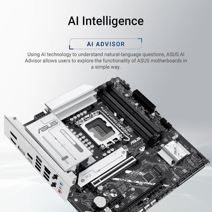 ASUS Prime B860M-A WiFi Mainboard Socket Intel LGA 1851 (Intel B860, mATX, Memoria DDR5, PCIe 5.0, 1 x PCIe 4.0 M.2, WiFi 6E, Aura Sync)