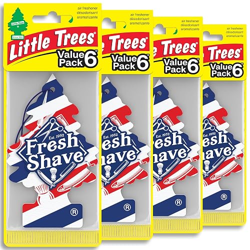 Little Trees ambientadores para Automóvil El árbol Colgante Proporciona un Olor Duradero para automóviles o hogares. Fresh Shave, 24 ambientadores - Fresh Shave