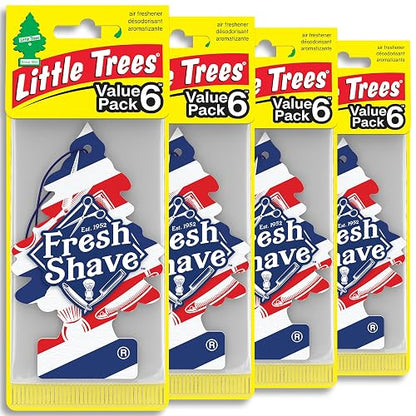Little Trees ambientadores para Automóvil El árbol Colgante Proporciona un Olor Duradero para automóviles o hogares. Fresh Shave, 24 ambientadores - Fresh Shave