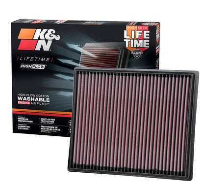 K&N 33-5116 Filtro de Aire de Alto Flujo Lavable para Motor para Nissan Frontier 2020-2025