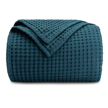 Comfy Cubs Manta 100% Algodón Tejido Gofre, Transpirable - Neptuno - Throw-Waffle - 50" X 60"