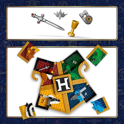 LEGO Harry Potter Escudo de Casa de Hogwarts – Juguete de Construcción – Úsalo para Decorar Exhibido en el Soporte – Descubre Objetos Ocultos – para Mayores de 12 Años – 76462