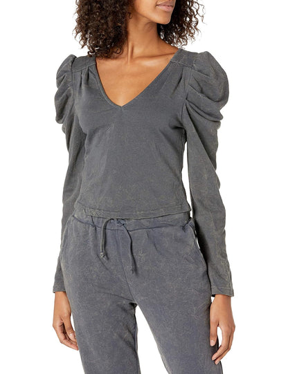 KENDALL + KYLIE Manga abombada y cuello en V - Sweatshirt para womens - Gris Tie Dye - G