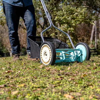 American Lawn Mower Company 1304-14GC Cortacésped con Carrete de Empuje de 5 Cuchillas de 14 Pulgadas con recogedor de zacate, Menta
