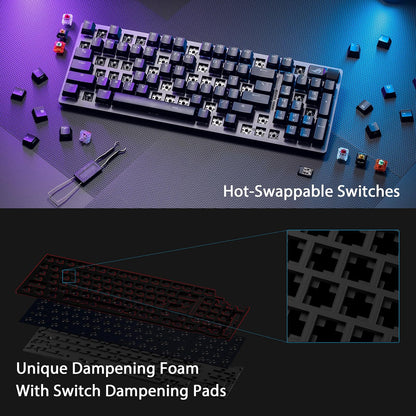 ASUS ROG Strix Scope II 96 Teclado Mecánico RGB Teclas PBT para FPS y MOBA | Inalámbrico tri-modo (2.4GHz/BT/USB-C), formato 96%, switches ROG NX Snow lineales hot-swap, teclas PBT, RGB, hasta 1500h