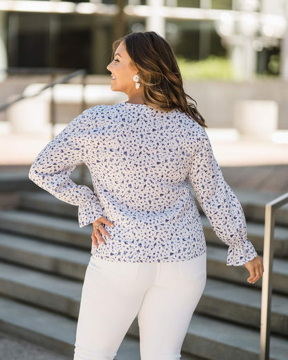 The Drop Top campesino Para Mujer, Blanco/Estampado Azul por @caralynmirand