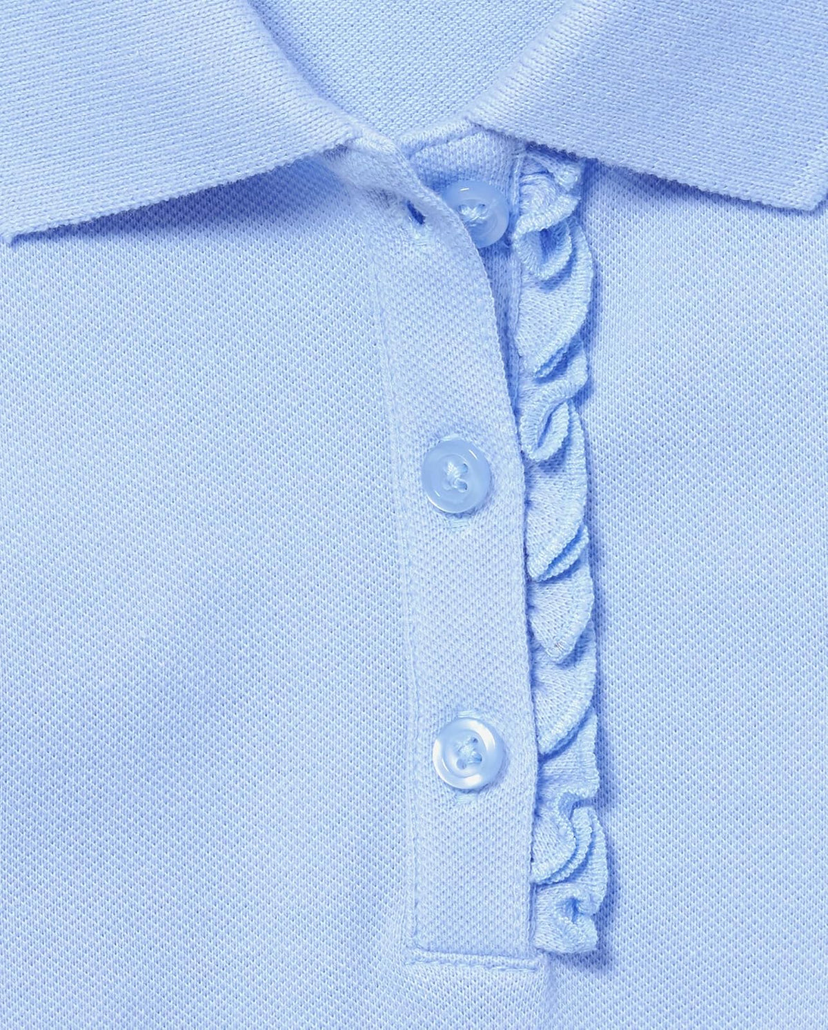 The Children's Place Polo de Manga Larga con Volantes para niñas Grandes Camiseta Tipo Polo Estilo Uniforme de Escuela para Niñas