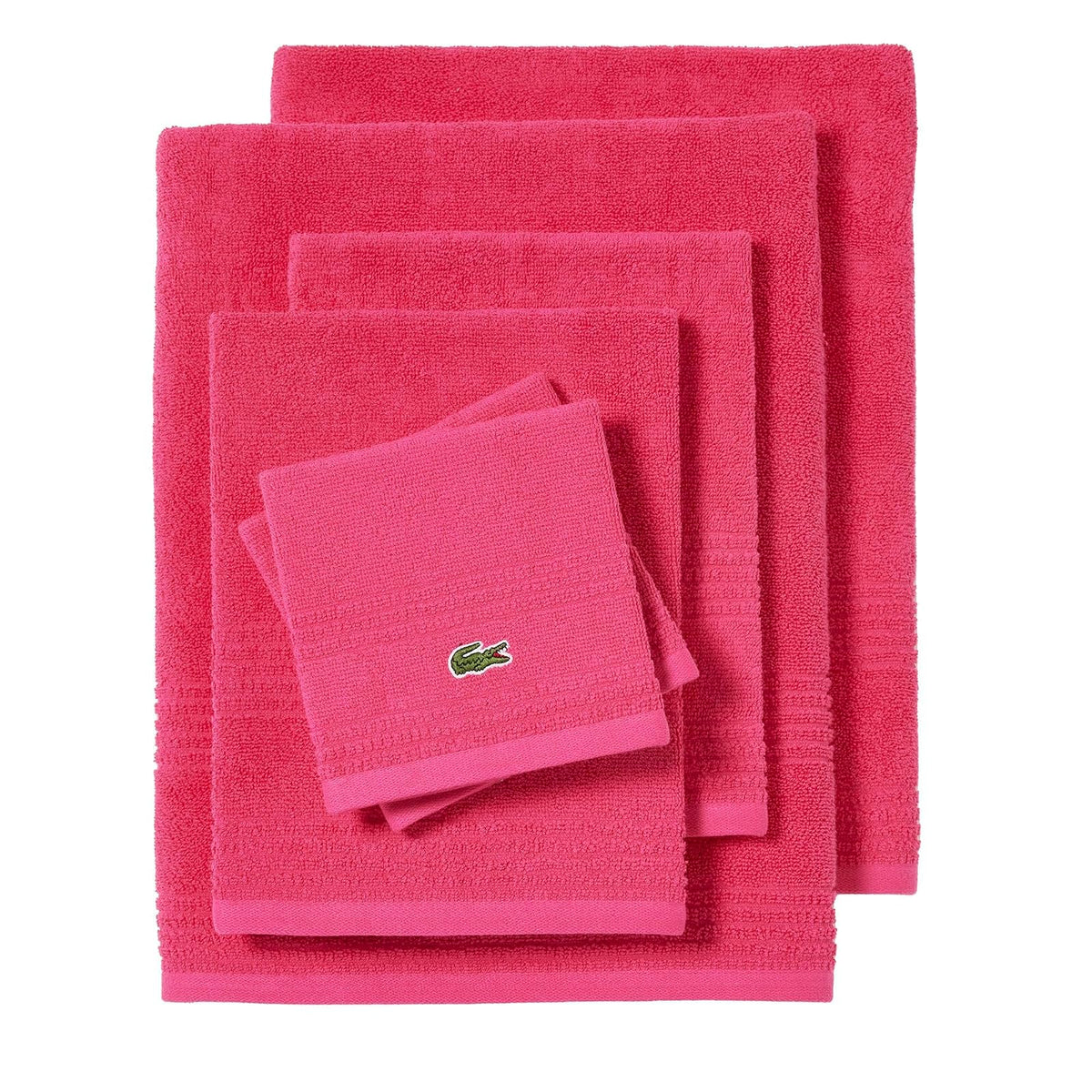 Lacoste Grand Slam - Juego de Toallas de 6 Piezas, Color Magenta - 30 inches x 52 inches - Rosa