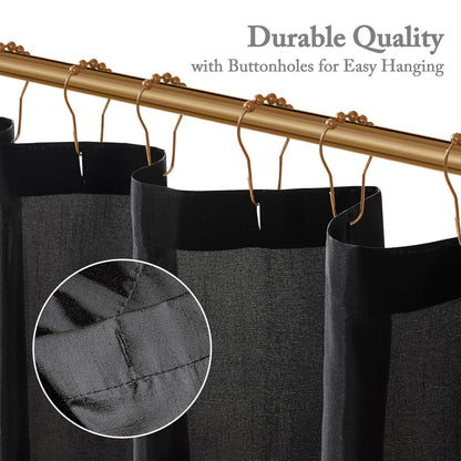 Madison Park Laurel - Cortina de Ducha Negra para baño, 72 x 72 Pulgadas
