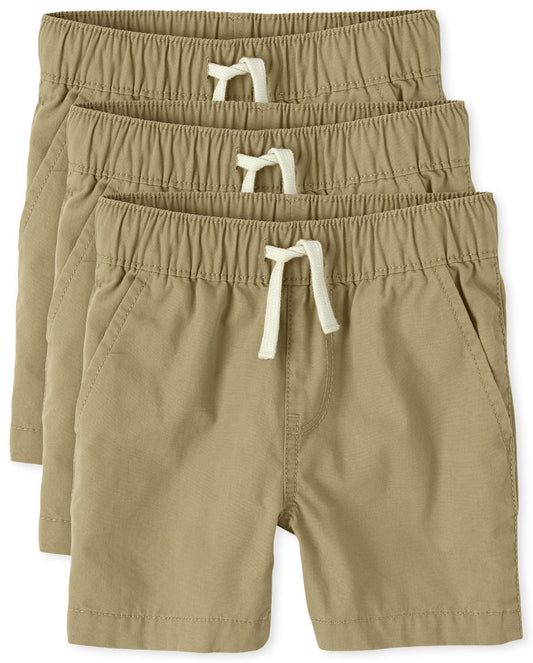 The Children's Place Pantalones Cortos Deportivos para niños pequeños, Paquete de 3 Pantalones Cortos para Niños