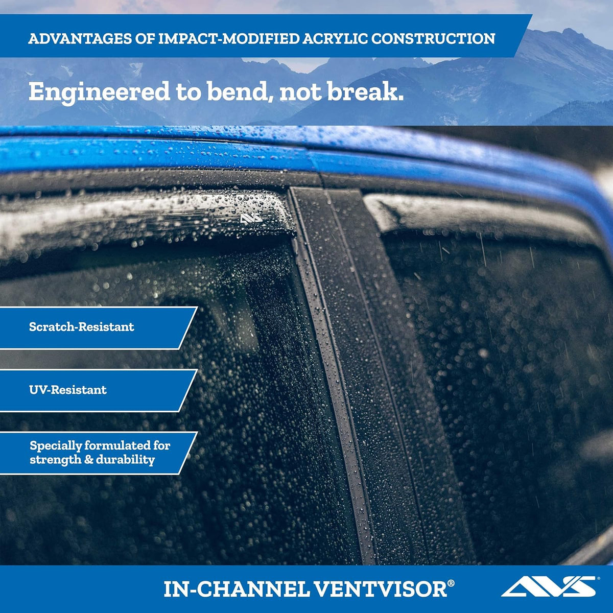 Auto Ventshade [AVS] Protectores de lluvia en canal para furgonetas Ford Econoline 1992-2006 | Viseras de ventilación de ventana, 2 piezas - Smoke | 192077