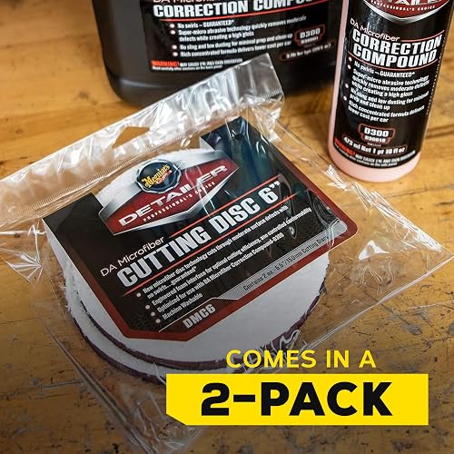 Meguiar's DMC6 6" DA Disco de corte de microfibra, (Paquete de 2)